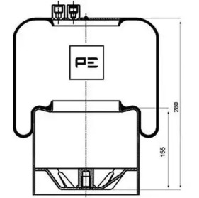 Баллон пневматической рессоры PE Automotive 084.107-17A