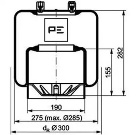 Баллон пневматической рессоры PE Automotive 084.107-78A