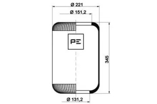 Баллон пневматической рессоры PE Automotive 084.133-70A