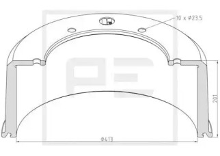 Тормозной барабан PE Automotive 126.078-00A