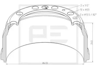 Тормозный барабан PE Automotive 146.002-00A