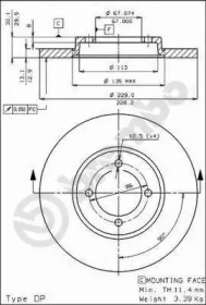 Тормозной диск BREMBO 08.3774.10