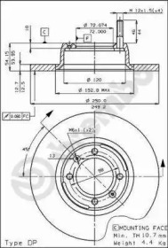 Тормозной диск BREMBO 08.3894.10