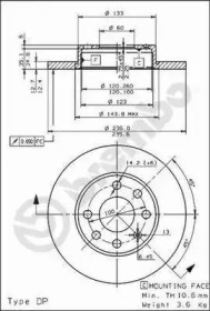 Тормозной диск BREMBO 08.4475.30