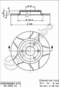 Тормозной диск BREMBO 08.4929.75