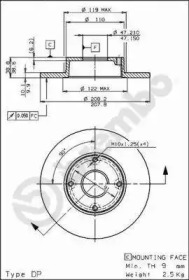 Тормозной диск BREMBO 08.5876.10