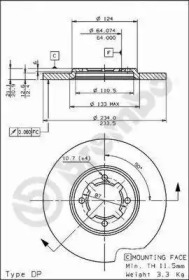 Тормозной диск BREMBO 08.6740.10