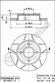 Тормозной диск BREMBO 08.6903.75