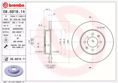  BREMBO 08.6918.14