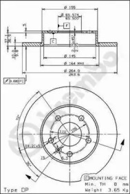 Тормозной диск BREMBO 08.7627.75