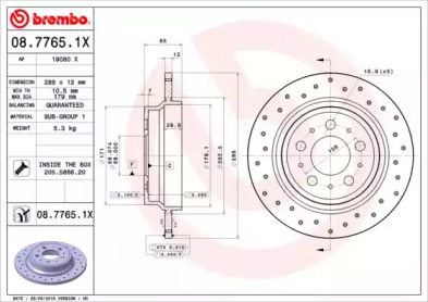 Тормозной диск BREMBO 08.7765.1X