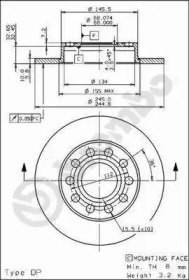 Тормозной диск BREMBO 08.9136.11