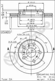 Тормозной диск BREMBO 09.3022.10