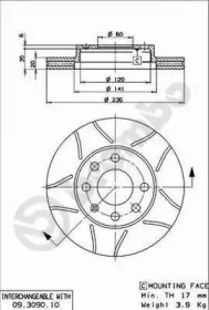 Тормозной диск BREMBO 09.3090.75