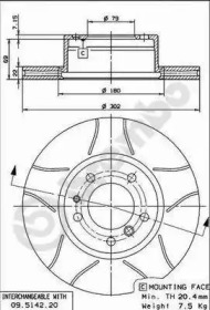 Тормозной диск BREMBO 09.5142.76