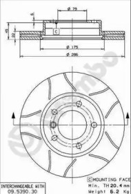 Тормозной диск BREMBO 09.5390.77