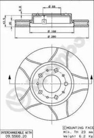 Тормозной диск BREMBO 09.5568.76