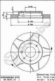 Тормозной диск BREMBO 09.5640.75