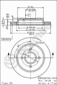 Тормозной диск BREMBO 09.5708.75