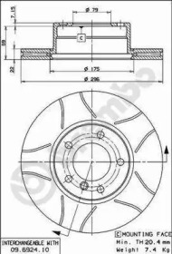 Тормозной диск BREMBO 09.6924.75