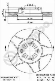 Тормозной диск BREMBO 09.6934.75