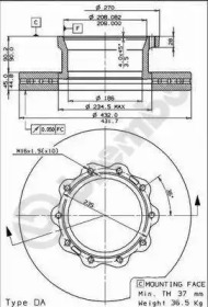 Тормозной диск BREMBO 09.7381.20