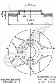 Тормозной диск BREMBO 09.7629.75