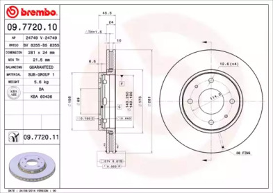 Тормозной диск BREMBO 09.7720.10