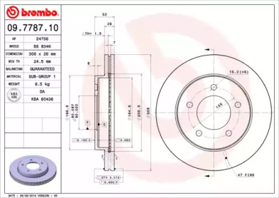 Тормозной диск BREMBO 09.7787.10