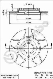 Тормозной диск BREMBO 09.7806.75