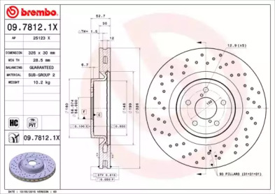 Тормозной диск BREMBO 09.7812.1X