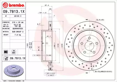 Тормозной диск BREMBO 09.7813.1X