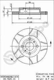 Тормозной диск BREMBO 09.7825.75