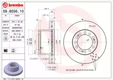 Тормозной диск BREMBO 09.8556.10