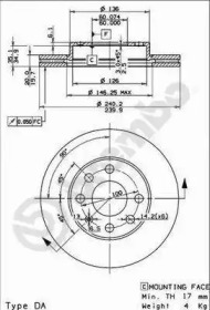 Тормозной диск BREMBO 09.8635.75