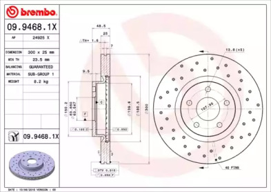 Тормозной диск BREMBO 09.9468.1X