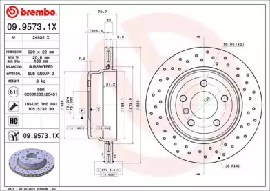 Тормозной диск BREMBO 09.9573.1X