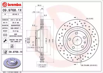 Тормозной диск BREMBO 09.9768.1X