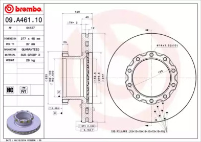 Тормозной диск BREMBO 09.A461.10