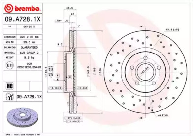 Тормозной диск BREMBO 09.A728.1X