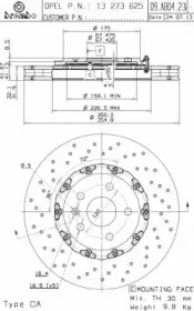 Тормозной диск BREMBO 09.A804.23