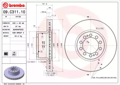 Тормозной диск BREMBO 09.C311.10