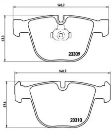 Комплект тормозных колодок, дисковый тормоз BREMBO P 05 001