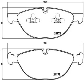 Комплект тормозных колодок BREMBO P 06 058