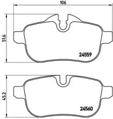 Комплект тормозных колодок BREMBO P 06 062