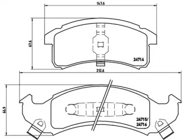 Комплект тормозных колодок BREMBO P 07 002