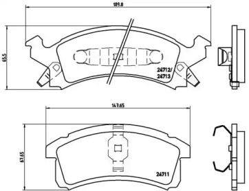 Комплект тормозных колодок BREMBO P 07 004