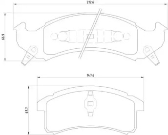 Комплект тормозных колодок, дисковый тормоз BREMBO P 09 002