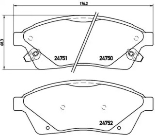 Комплект тормозных колодок BREMBO P 09 010