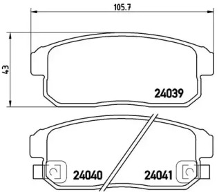 Комплект тормозных колодок BREMBO P 10 005